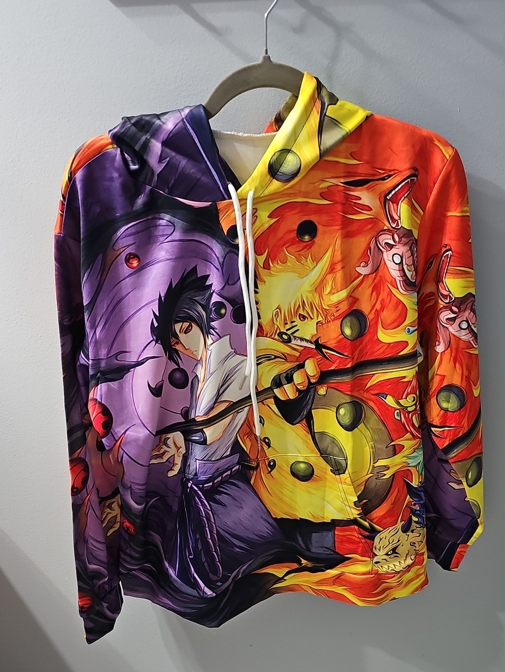 Naruto Uzumaki Anime Hoodie 3D Print Pullover Sweatshirt Kakashi Unisex Med/Lg